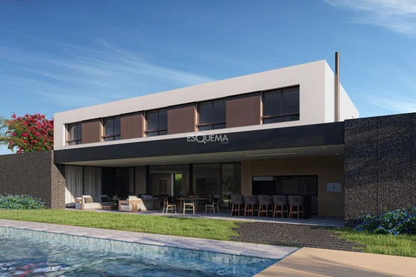 Casa moderna em terreno extenso