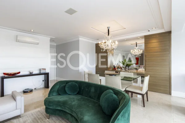 Apartamento de alto padrão em Moema Pássaros, assinado pela arquiteta Jóia Bergamo