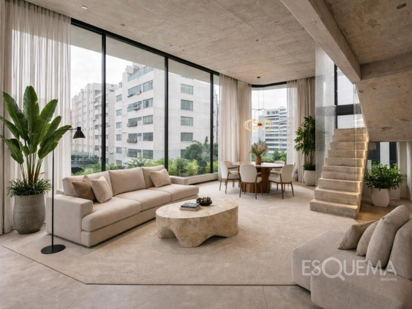 Penthouse duplex em condomínio contemporâneo de arquitetura minimalista - Imagem 1