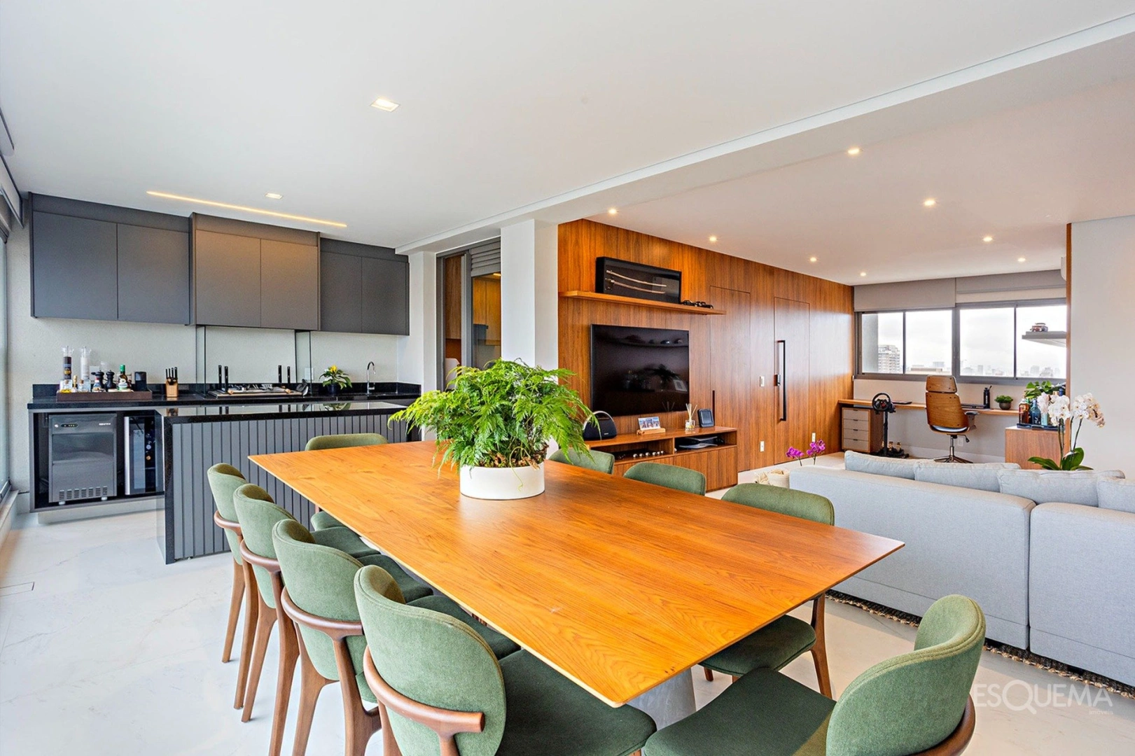 Apartamento mobiliado com vista para o skyline e marcenaria Kitchens - Imagem 9