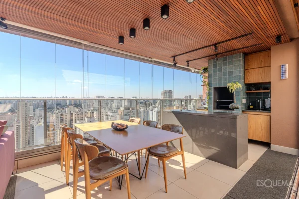 Cobertura porteira fechada no Habitarte 2 com atmosfera de casa