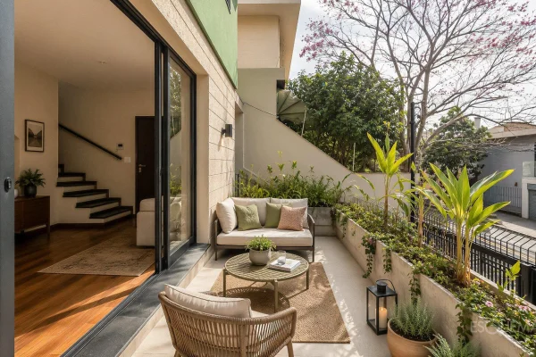 Casa reformada com ambientes integrados e iluminação natural