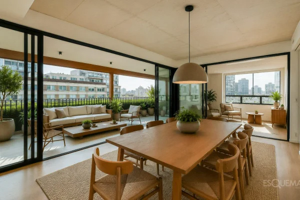 Apartamento com planta flexível e terraço nos Jardins