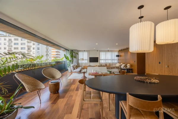 Apartamento decorado com 3 suítes e varanda nos Jardins