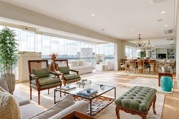 Uma unidade por andar, com varanda gourmet ampla e vista para o skyline